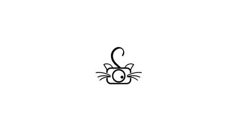 camera or cat abstract monogram vector letter mark brand fashion sports logo templateのイラスト素材