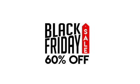 black friday sale 60 percent abstract monogram vector letter mark brand fashion sports logo templateのイラスト素材