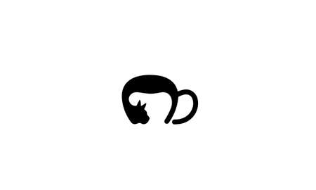 cup or cat abstract monogram vector letter mark brand fashion sports logo templateのイラスト素材