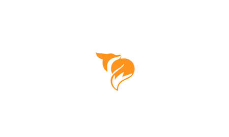 f or fish abstract monogram vector letter mark brand fashion sports logo templateのイラスト素材