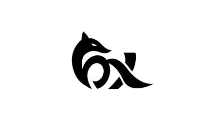 f or fox abstract monogram vector letter mark brand fashion sports logo templateのイラスト素材