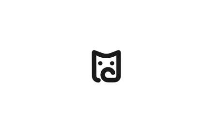 ba or ab or cat abstract monogram vector letter mark brand fashion sports logo templateのイラスト素材