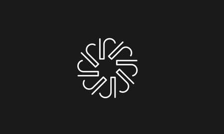 r or round abstract monogram vector letter mark brand fashion sports logo templateのイラスト素材