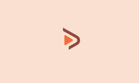 p or play or button abstract monogram vector letter mark brand fashion sports logo templateのイラスト素材