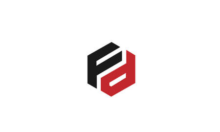 fd or df abstract monogrm vector letter mark brand fashopn sports logo templateのイラスト素材