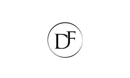 fd or df abstract monogrm vector letter mark brand fashopn sports logo templateのイラスト素材