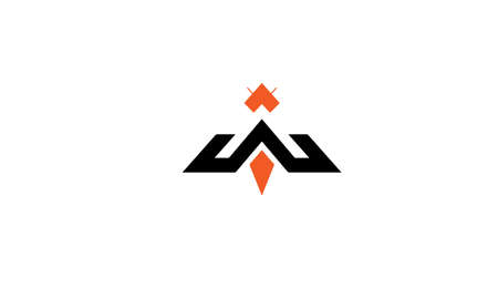 w or b abstract monogram vector letter mark logo templateの写真素材