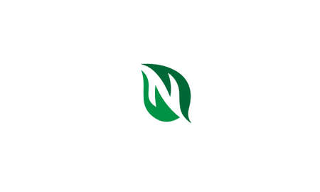 n or leaf abstract monogram vector letter mark brand fashion sports logo templateのイラスト素材