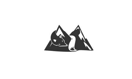 mountain or hills or fox or mountain fox abstract monogram vector letter mark logo templateの写真素材
