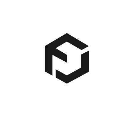 fc or cf abstract monogram vector letter mark brand fashion sports logo templateのイラスト素材