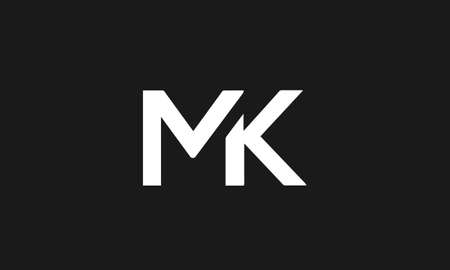 mk or km abstract monogram vector letter mark brand fashion sports logo templateのイラスト素材