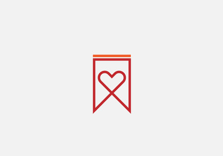 heart in Flag or tag shape icon vector logo templateのイラスト素材