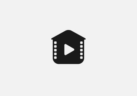 Camera or capture or image with house and real estate agency vector logo templateのイラスト素材