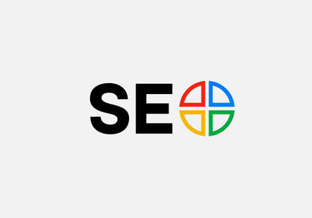 SEO multi color flat logo with multiple colorsのイラスト素材