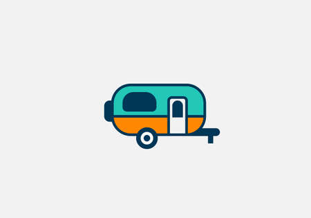 Caravan rental logo design vector template, trailer iconのイラスト素材