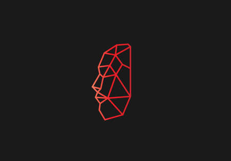 face color polygon shape line art monogram vector logo templateのイラスト素材