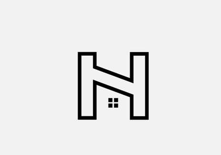 Home H Letter Logo and Real Estate Design Vector. House and Creative Alphabet Letters icon Illustrationのイラスト素材
