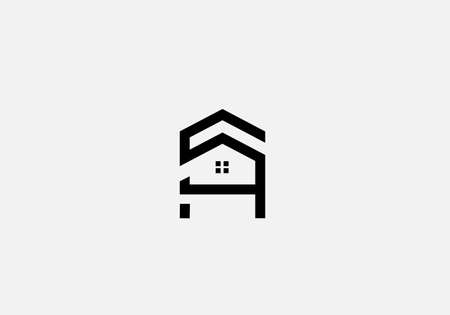 Home H Letter Logo and Real Estate Design Vector. House and Creative Alphabet Letters icon Illustrationのイラスト素材