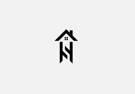Home H Letter Logo and Real Estate Design Vector. House and Creative Alphabet Letters icon Illustrationのイラスト素材