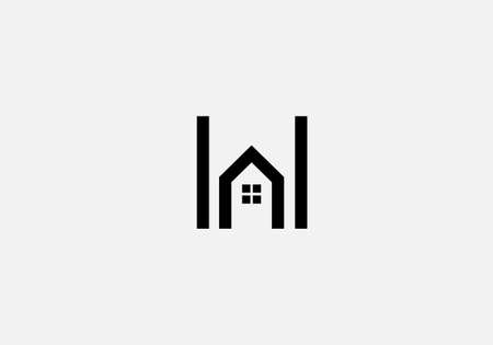 Home H Letter Logo and Real Estate Design Vector. House and Creative Alphabet Letters icon Illustrationのイラスト素材