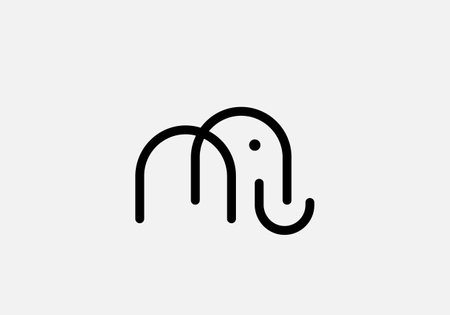 Line art elephant Vector Logo Templateのイラスト素材