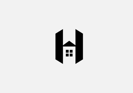 Home H Letter Logo and Real Estate Design Vector. House and Creative Alphabet Letters icon Illustrationのイラスト素材