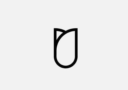 Alphabet U with House sign Vector Logo Templateのイラスト素材