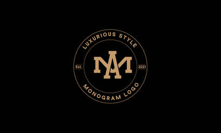 AM or MA abstract symbol alphabet monogram vector logo templateのイラスト素材