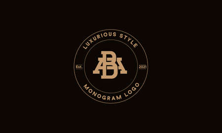 BA OR AB monogram abstract emblem vector logo templateのイラスト素材
