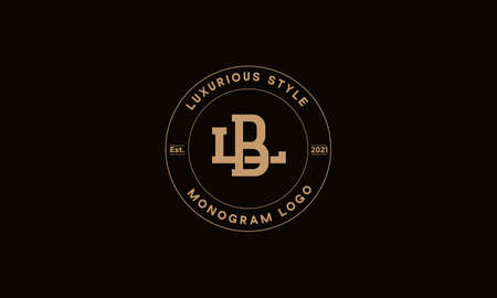 BL OR LB monogram abstract emblem vector logo templateのイラスト素材