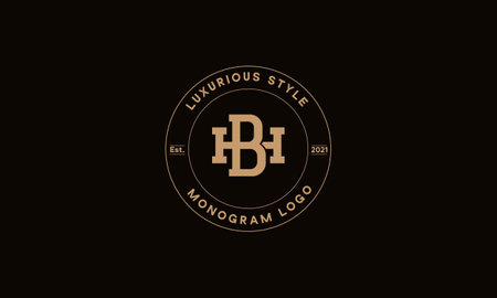 BH OR HB monogram abstract emblem vector logo templateのイラスト素材