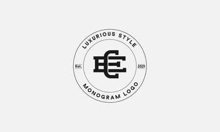 CE OR EC monogram abstract emblem vector logo templateのイラスト素材