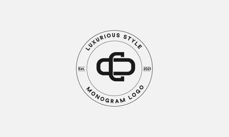 CO OR OC monogram abstract emblem vector logo templateのイラスト素材