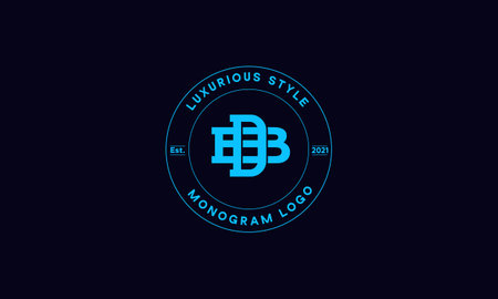 db OR bd monogram abstract emblem vector logo templateのイラスト素材