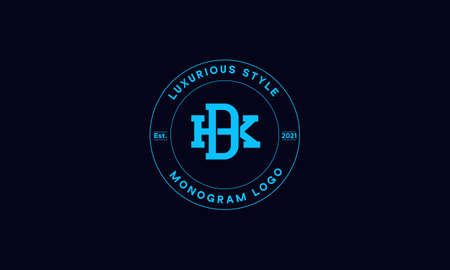 dk OR kd monogram abstract emblem vector logo templateのイラスト素材