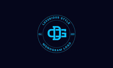 dg OR gd monogram abstract emblem vector logo templateのイラスト素材