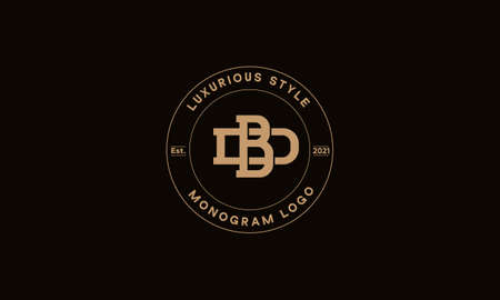 BD OR DB monogram abstract emblem vector logo templateのイラスト素材