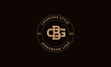 BG OR GB monogram abstract emblem vector logo templateのイラスト素材