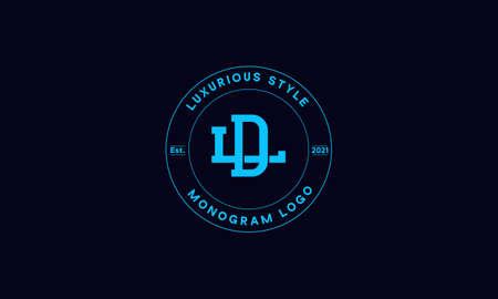 dl OR ld monogram abstract emblem vector logo templateのイラスト素材