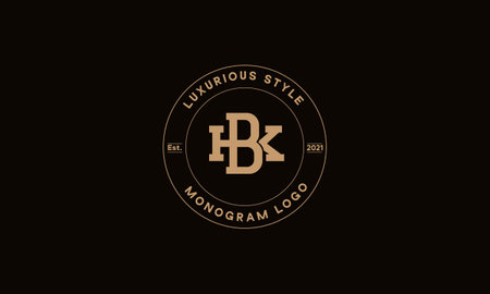 BK OR KB monogram abstract emblem vector logo templateのイラスト素材