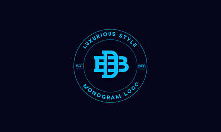 db OR bd monogram abstract emblem vector logo templateのイラスト素材