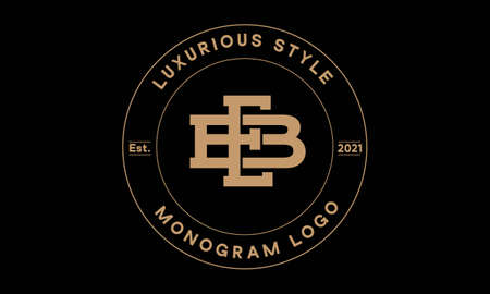 eb OR be monogram abstract emblem vector logo templateのイラスト素材