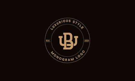 BU OR UB monogram abstract emblem vector logo templateのイラスト素材
