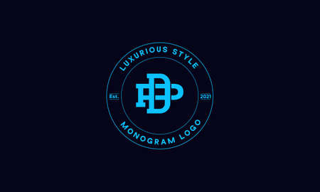 dp OR pd monogram abstract emblem vector logo templateのイラスト素材
