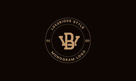 BV OR VB monogram abstract emblem vector logo templateのイラスト素材