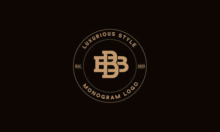 BB OR BB monogram abstract emblem vector logo templateのイラスト素材
