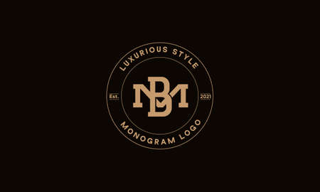 BM OR MB monogram abstract emblem vector logo templateのイラスト素材