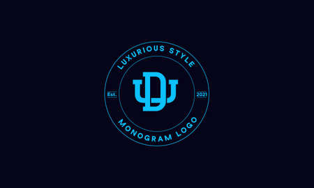 du OR ud monogram abstract emblem vector logo templateのイラスト素材