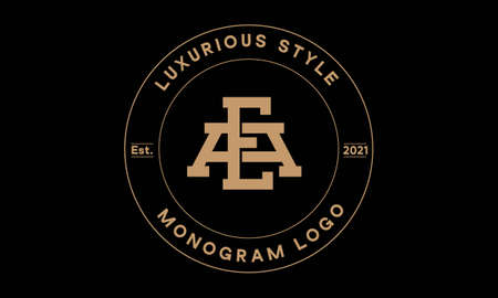 ea OR ae monogram abstract emblem vector logo templateのイラスト素材