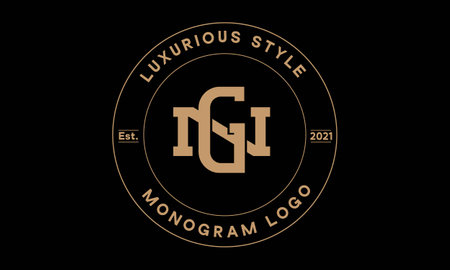 gn OR ng monogram abstract emblem vector logo templateのイラスト素材